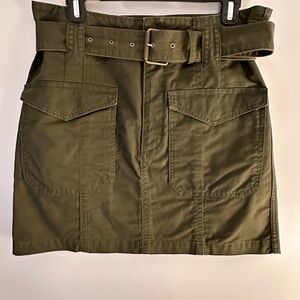 Banana Republic Olive Belted Mini Skirt